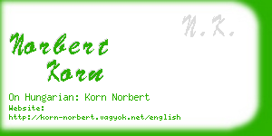 norbert korn business card